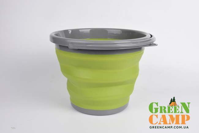 Відро TRAMP складане силіконове 10л, Олива TRC-091-orange фото