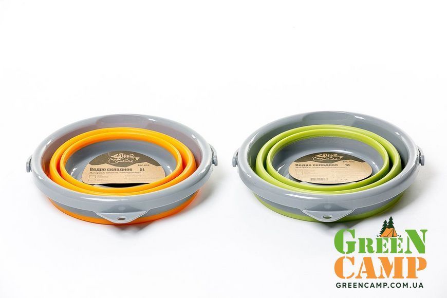 Відро TRAMP складане силіконове 5л, Олива TRC-092-orange фото