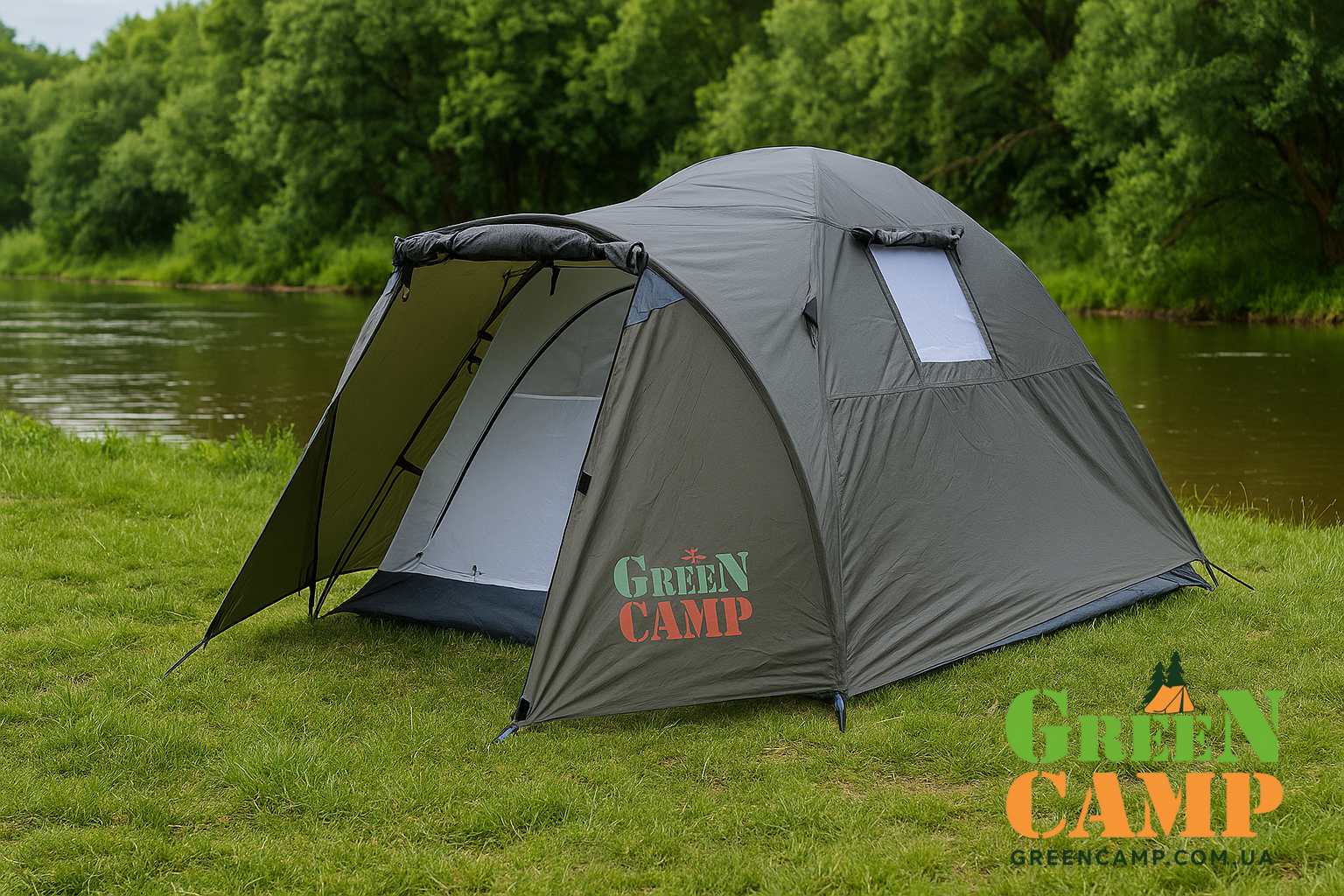 Намет 2-місний GreenCamp 3006 GC3006 Сірий в інтернет магазині