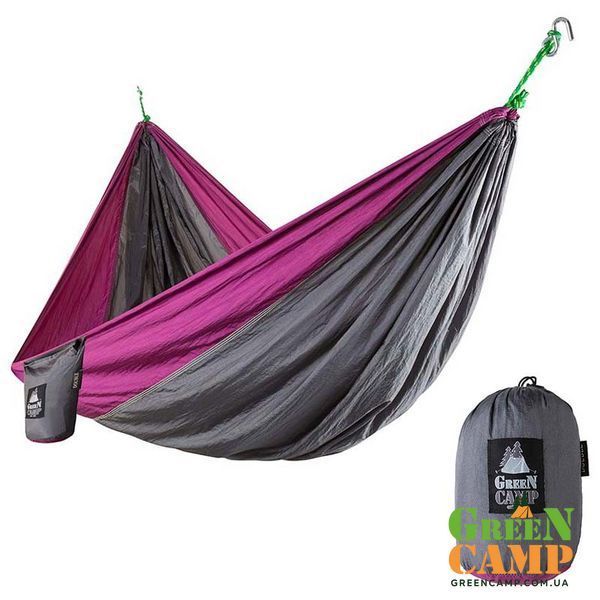 Гамак GreenCamp "VOYAGE", 300х200см, сірий/вишневий GC-GK5 фото